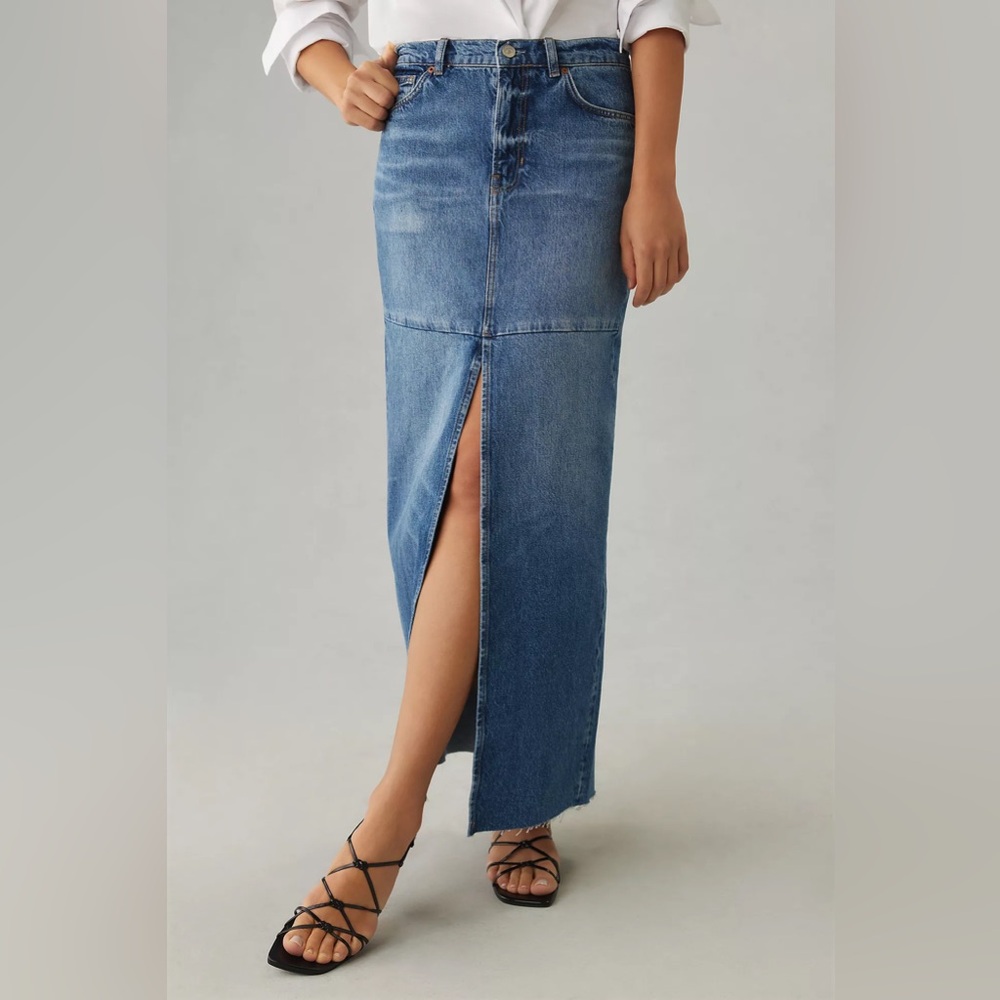 Panelled Denim Maxi Skirt, Reformation, Live Show Listing